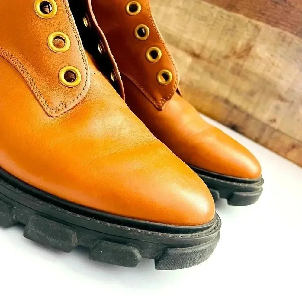 Micheal Kors Ridley Leather Combat Boots - Picture 11 of 13